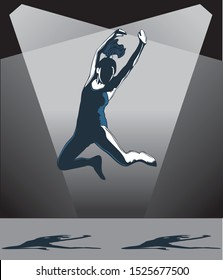 clipart of a girl dancing and jumping