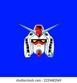 clipart head robot gundam design for sticker or tshirt children clothes