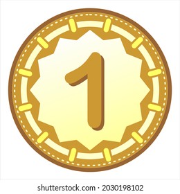 clipart icon abstract combination of round and number 1, simple, beautiful and cool vector graphic resource