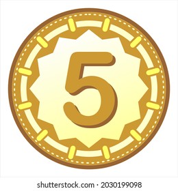 clipart icon abstract combination of round and number 5, simple, beautiful and cool vector graphic resource