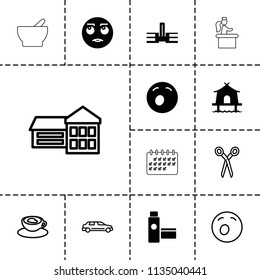 Clipart icon. collection of 13 clipart filled and outline icons such as school, rolling eyes emot, yawn emot, cream tube, tent. editable clipart icons for web and mobile.