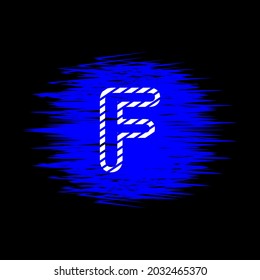 clipart icon letter f  and abstract blue brush stroke, simple, beautiful and cool vector graphic resource