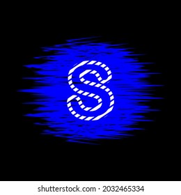 clipart icon letter s  and abstract blue brush stroke, simple, beautiful and cool vector graphic resource