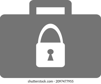 Clipart icon vector Suitcase lock