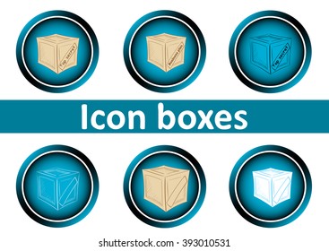 Clipart with icons buttons of boxes with inscriptions