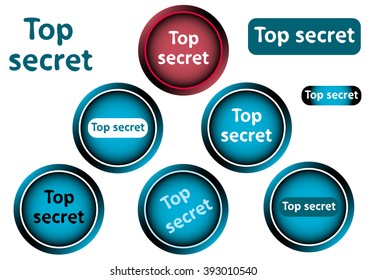 Clipart with icons buttons an inscription top secret