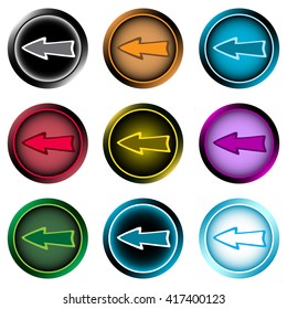 Clipart icons negligent arrow left