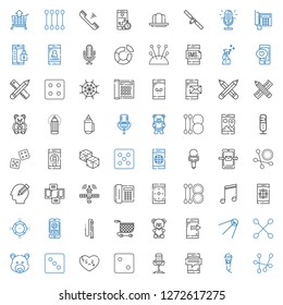clipart icons set. Collection of clipart with cotton swab, microphone, smartphone, dice, broken heart, bear, satellite, teddy bear, shopping cart. Editable and scalable clipart icons.