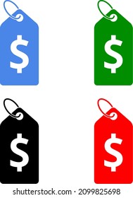 Clipart icons vector Color set of price tags