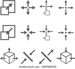 Clipart icons vector related to scalling set