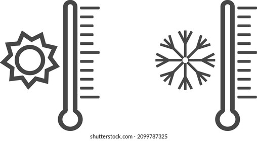 Clipart icons vector temperature Summer and Winter