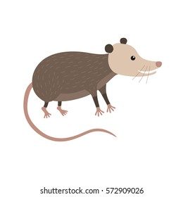 Clipart illustration of cute cartoon opossum