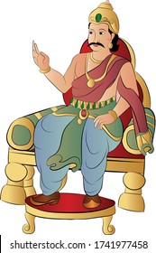 Clipart Image Of Indian King, Usefull For Story Illlustration, Religious Story.