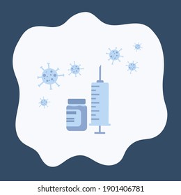 Clipart of laboratory research. Microscope, pipettes, Blood for research, viruses. The concept of laboratory studies in a flat style. Vector illustration