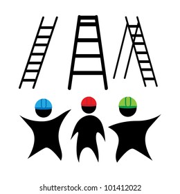 clipart ladders and working
