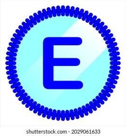 clipart letter e  with round and rope blue, simple, beautiful and cool vector graphic resource