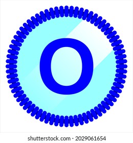 clipart letter o  with round and rope blue, simple, beautiful and cool vector graphic resource