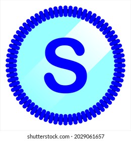 clipart letter s  with round and rope blue, simple, beautiful and cool vector graphic resource