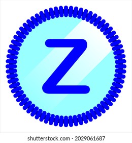 clipart letter z  with round and rope blue, simple, beautiful and cool vector graphic resource