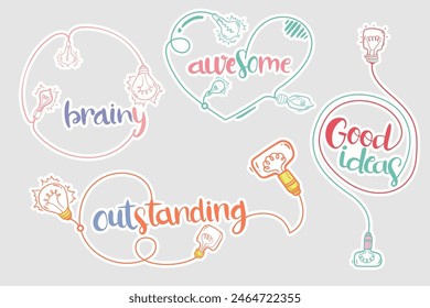 Clipart of a Light Bulb. Idea at Work. Light Bulb Clip art for Fun Work Quotes Graphic 