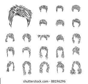 Clip-art from man's and female hairdressers a black brush