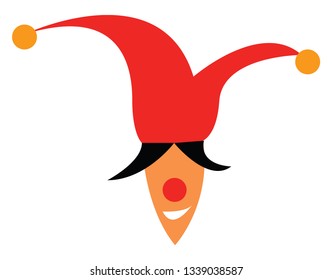 Clipart of medieval joker character known as jester vector color drawing or illustration 