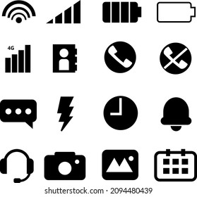 Clipart mobile phone icon set