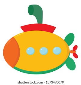 Clipart Multicolored Submarine Streamlined Hull Designed Stock Vector ...