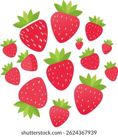 clipart of multiple strawberry white background