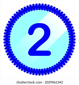 clipart number 2  with round and rope blue, simple, beautiful and cool vector graphic resource