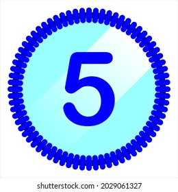 clipart number 5  with round and rope blue, simple, beautiful and cool vector graphic resource
