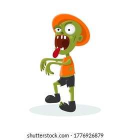 Clipart on the subject of the holiday Halloween. Bright. Flat design. Image, zombies. Vector stock illustration.