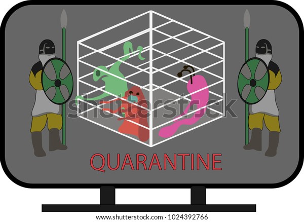 Clipart On Theme Computer Viruses Quarantine Stock Vector Royalty