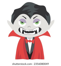 Clipart on white background of a little Dracula. Hand drawn vector illustration. Concept for fashion, textile print, books, birthday invitations, greeting cards, posters. Vector illustration.