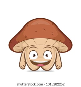 Clipart picture of a smiling mushroom cartoon character