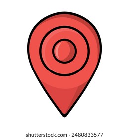 Clipart Puntero de mapa rojo, icono de pin de cita de mapa Ilustración vectorial plana
