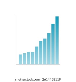 Clipart: rising graph with blue gradient