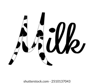 A clipart from a set of dishes for children and adults with milk and cow print accessories. Black specks, Dalmatian.