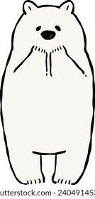 Clipart of a Shivering White Bear
