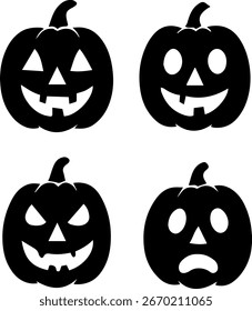 Clipart siluetas calabaza fantasma diseño para Plantillas.