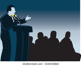 clipart of a spokesman talking