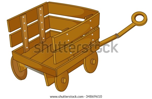 Clipart Style Cartoon Cart Stock Vector (Royalty Free) 34869610