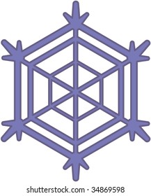 clipart style cartoon of snowflake