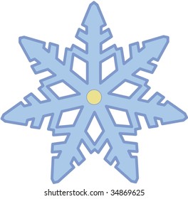 Clipart Style Cartoon Of Snowflake