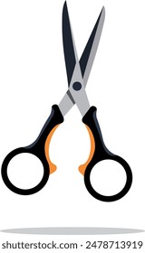 Clipart symbol isolated scissors. Illustration is in flat design on white background. Vector icon template