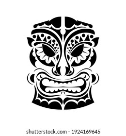 Clipart Tattoo mask of the Japanese demon. Good for prints, tattoos, and t-shirts. Isolated. Vector illustration.