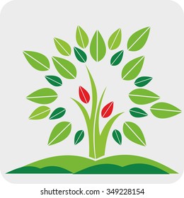 Clipart of Teamwork people tree logo icon 