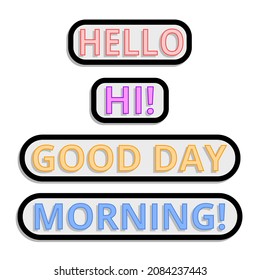 Clipart vector art icon Hello Hi! good day morning