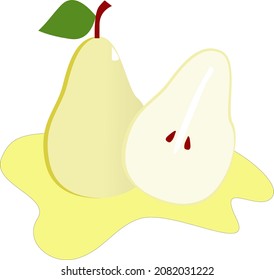 Clipart vector art icon logo pear fruit