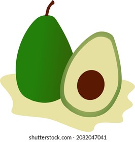 Clipart vector art icon logo avocado fruit